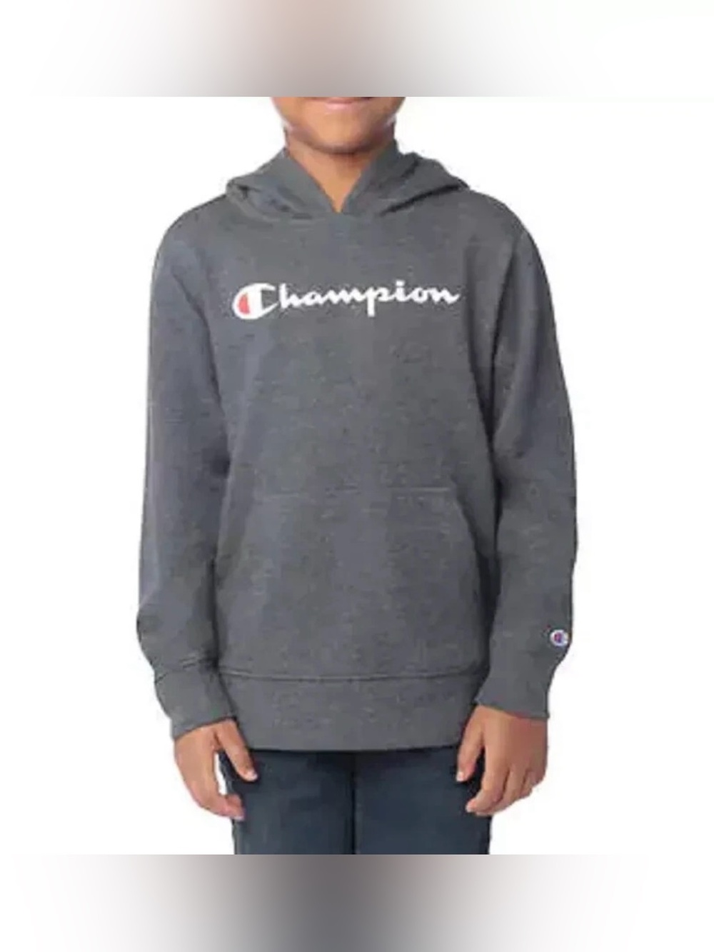 Champion Youth Dark Gray Logo Hoodie Sweatshirt XL 18/20
